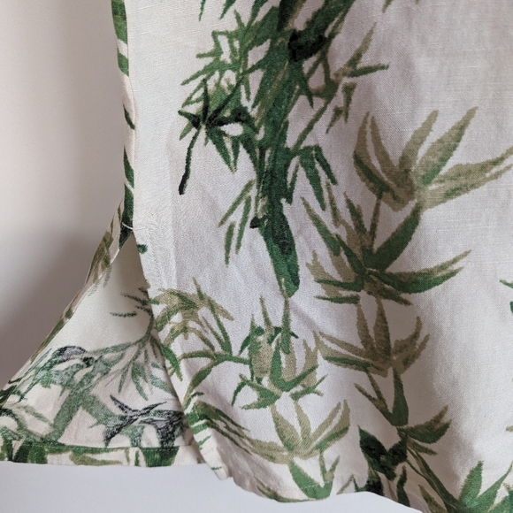 J. Jill Wide Leg Capri Linen Blend Bamboo Print Pants - Picture 12 of 12